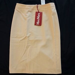 NWT MAXMARA TURTLEDOVE SKIRT BEIGE WOOL SIZE 4